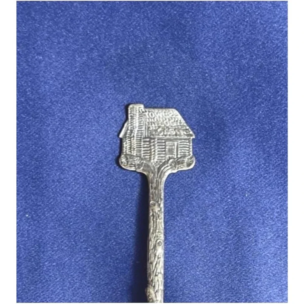 Vintage Towle Log Cabin Syrup Spoon Silverplate Souvenir 1900s 1920s Collectible